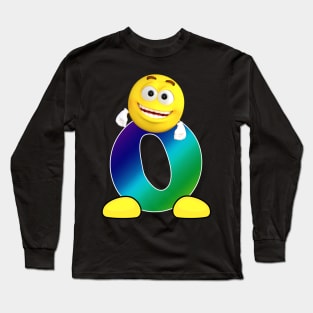 Letter O Alphabet Smiley Monogram Face Emoji Shirt for Men Women Kids Long Sleeve T-Shirt